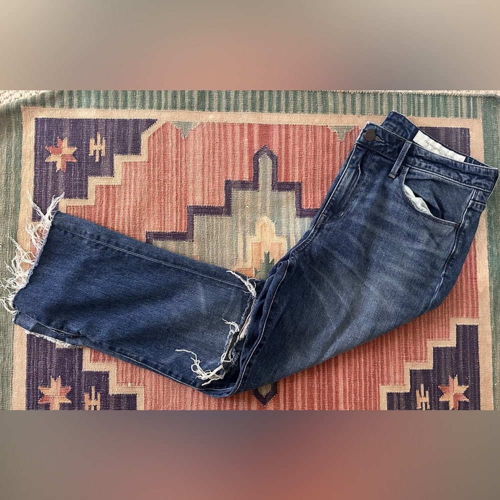 Treasure & Bond by Nordstrom High Rise Loose Straight Crop Distressed Jeans